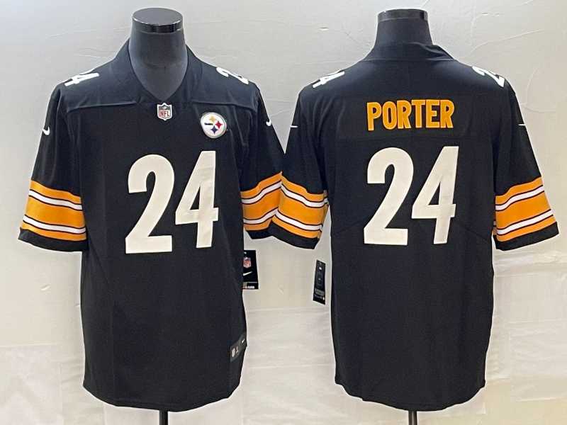 Men & Women & Youth Pittsburgh Steelers #24 Joey Porter Jr. Black 2023 Draft Vapor Untouchable Limited Stitched Jersey->san francisco 49ers->NFL Jersey